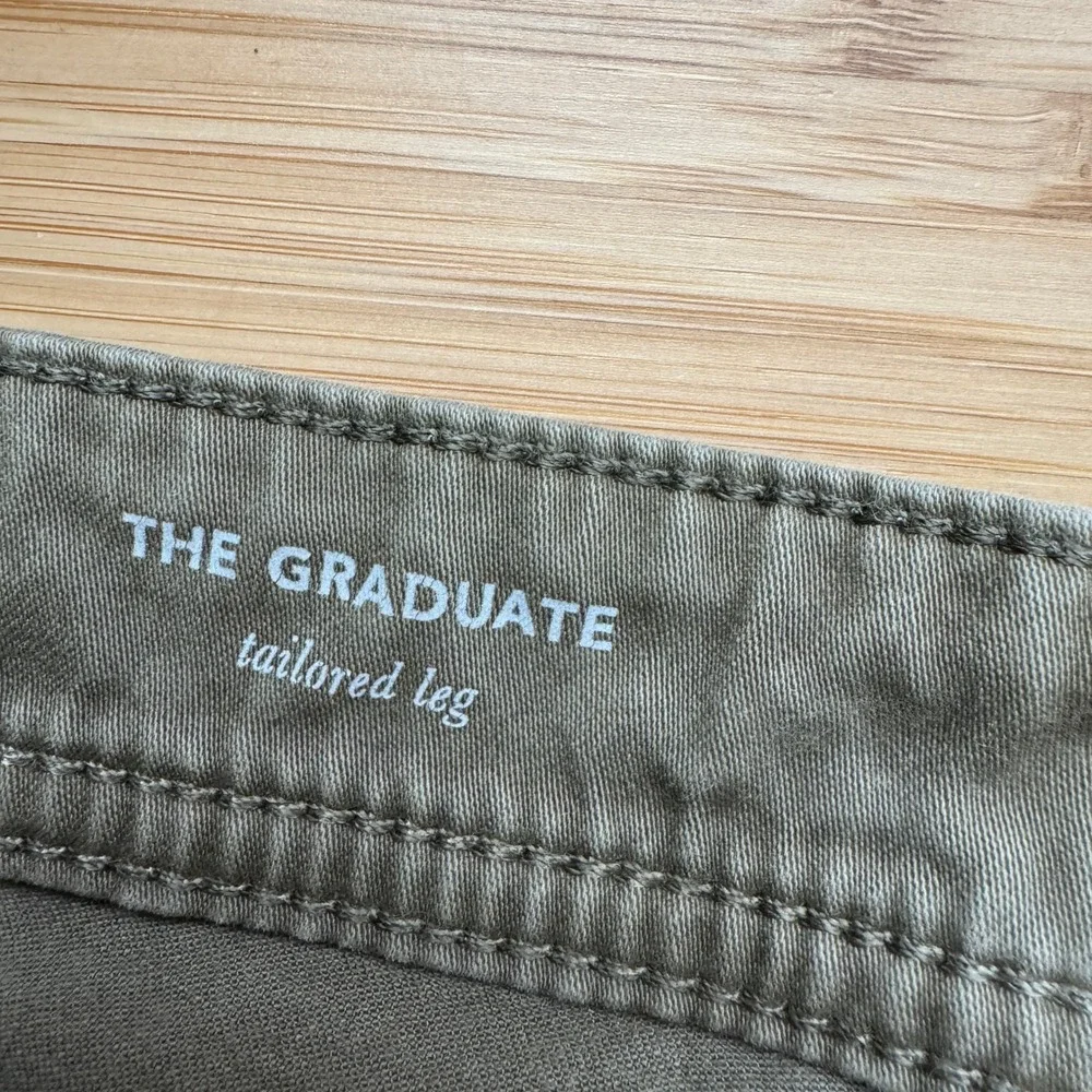 AG‎ Adriano Goldschmied The Graduate Tailored Leg Pants Mens 33x32 Army Green